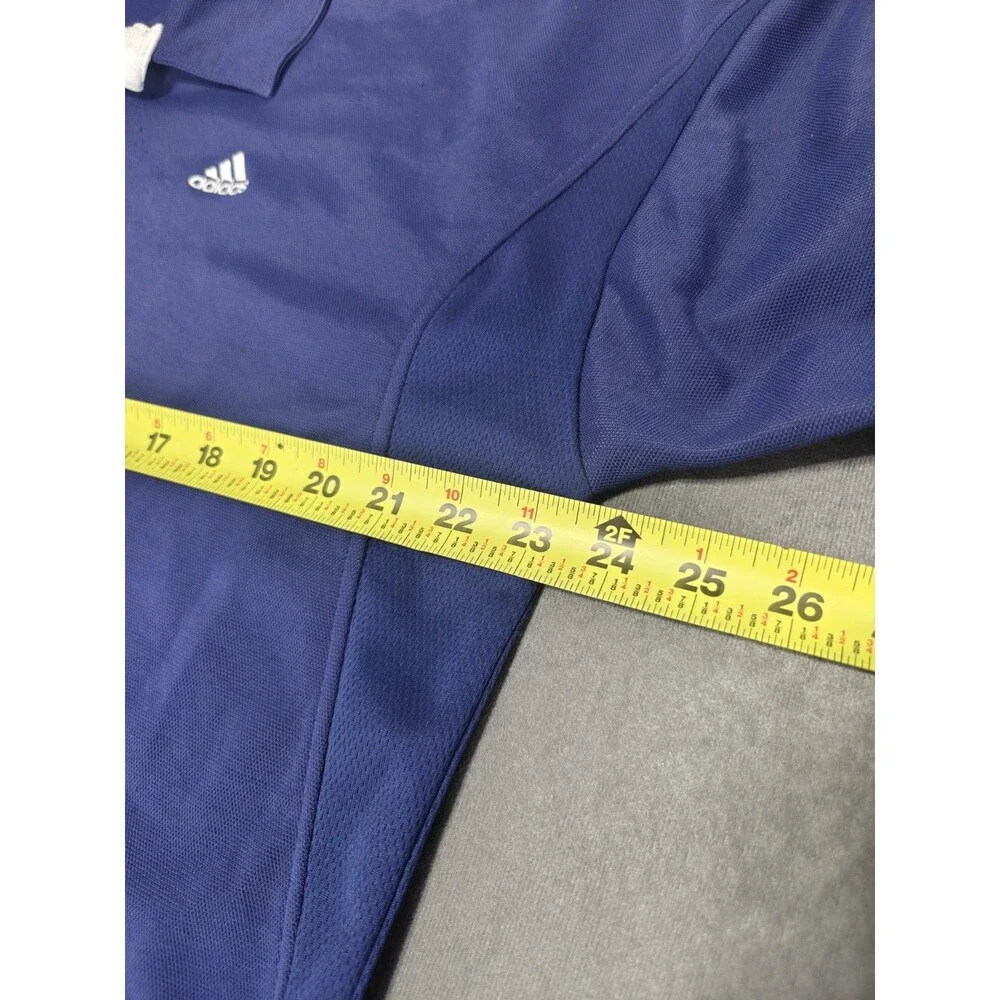 Adidas ClimaLite Polo Shirt Mens Large Blue Athletic Performance Golf Mesh